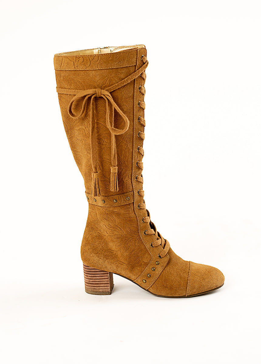 Marita Tall Boot in Pecan-My Prom Time
