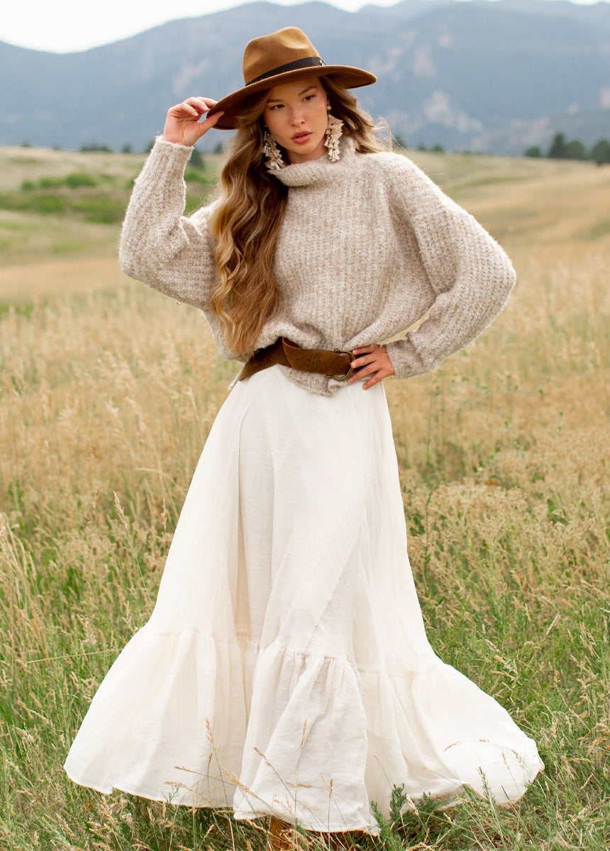 Annah Skirt in Cream-My Prom Time