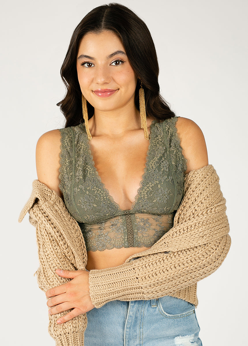 Sylvan Bralette in Olive-My Prom Time