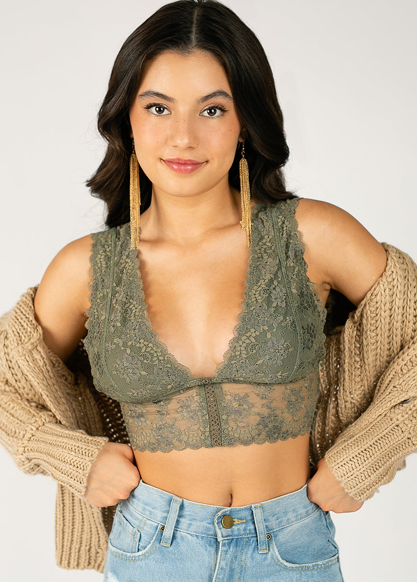 Sylvan Bralette in Olive-My Prom Time