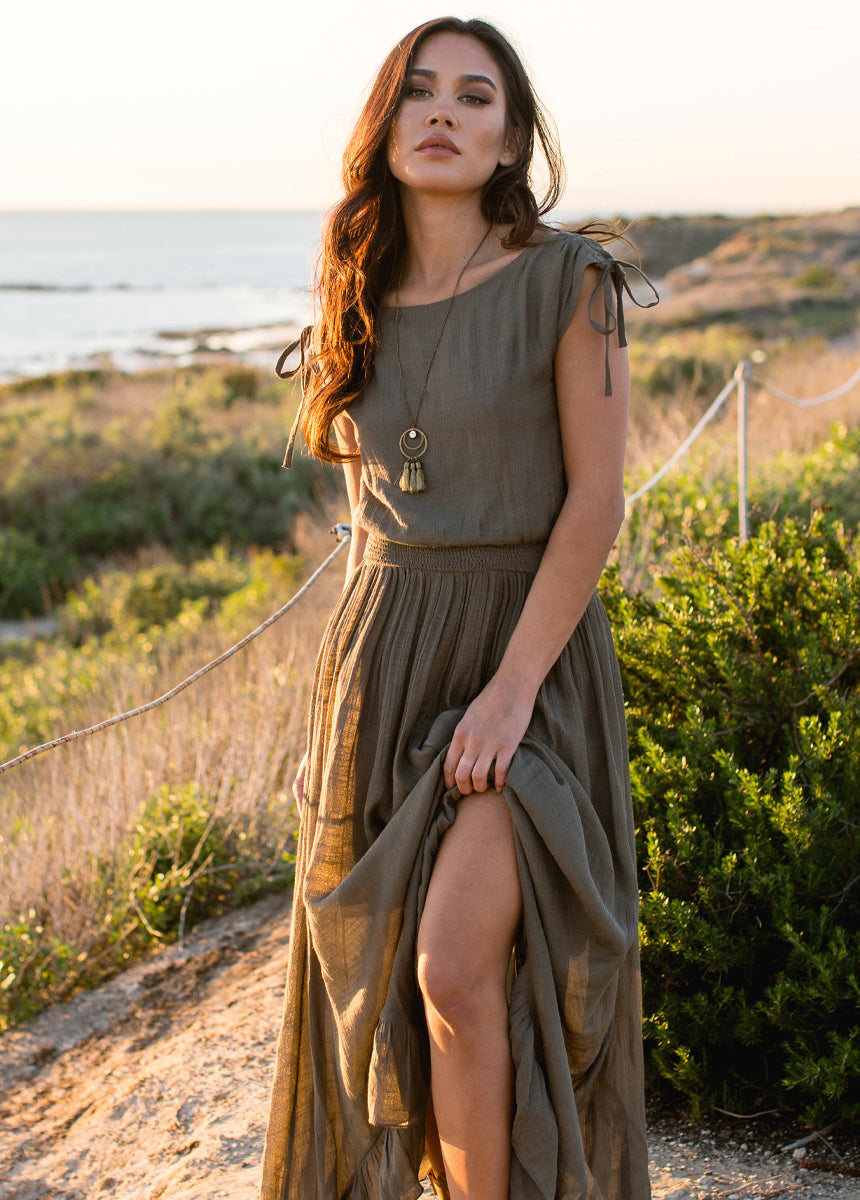 Gia Dress in Olive-My Prom Time