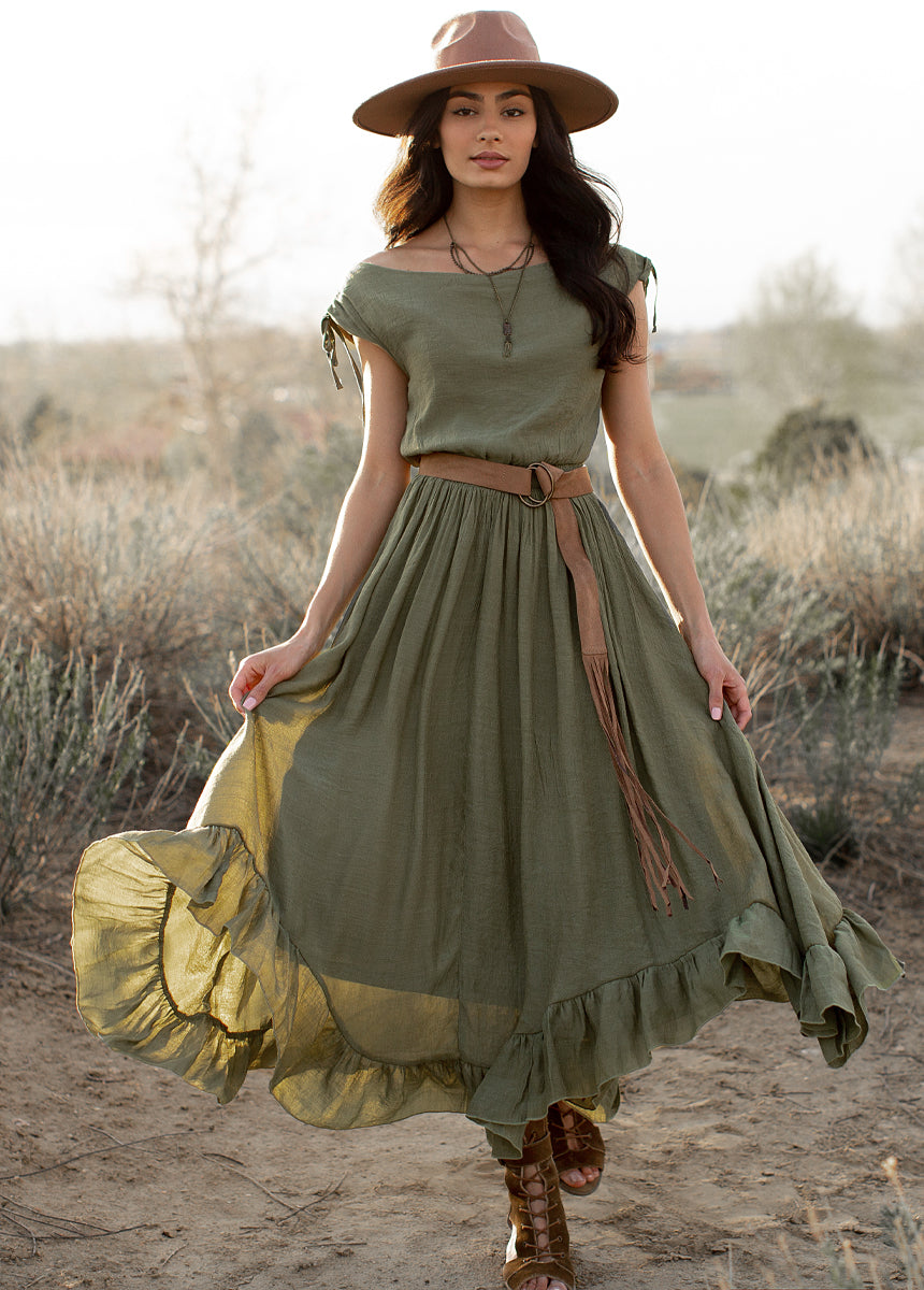 Gia Dress in Olive-My Prom Time