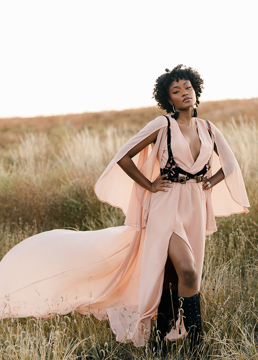 Tashia Harness in Black Floral Burnout-My Prom Time