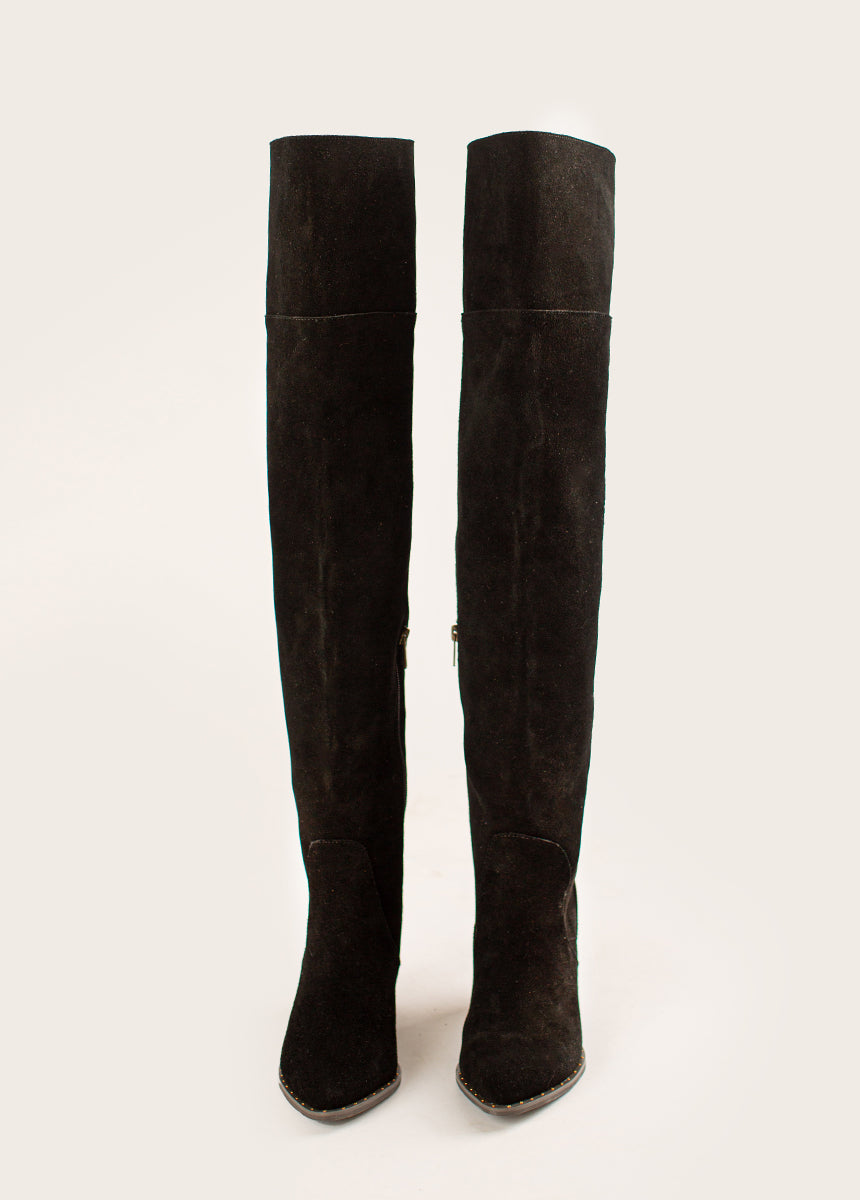 Nyra Slouch Boot in Washed Black-My Prom Time