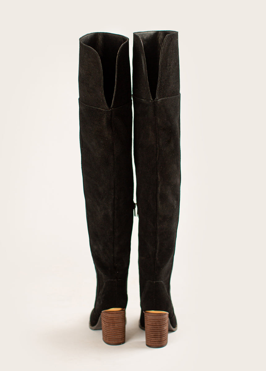 Nyra Slouch Boot in Washed Black-My Prom Time