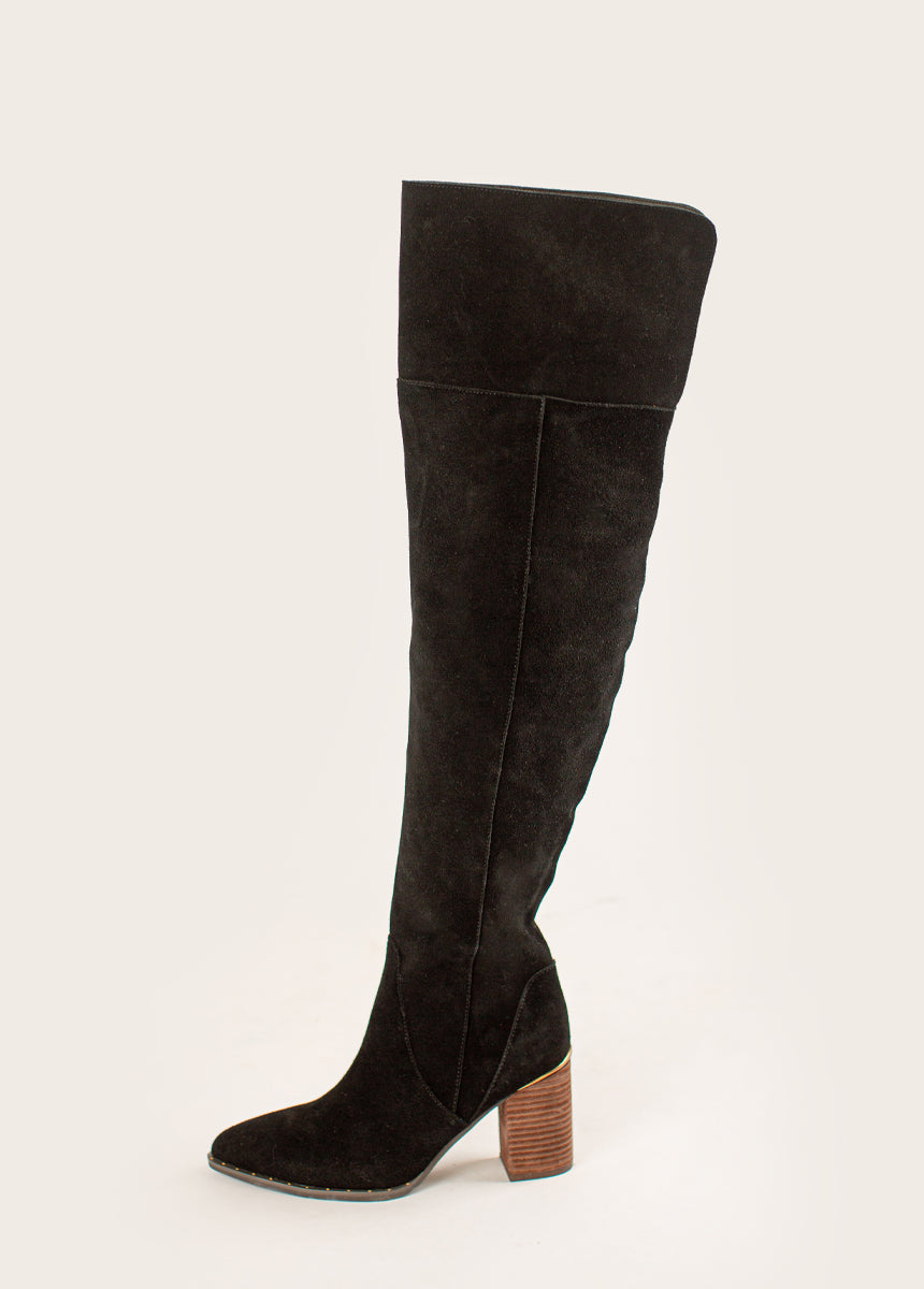 Nyra Slouch Boot in Washed Black-My Prom Time