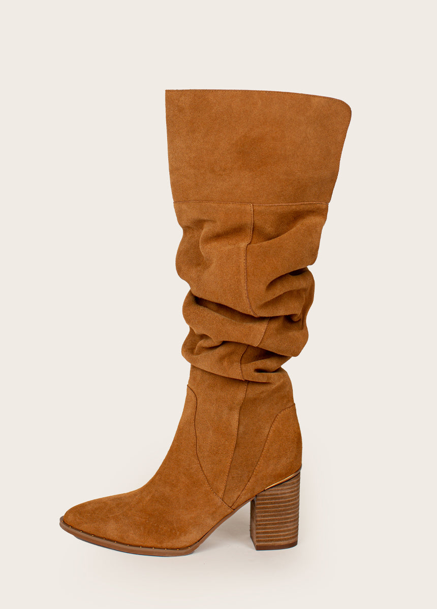 Nyra Slouch Boot in Warm Camel-My Prom Time