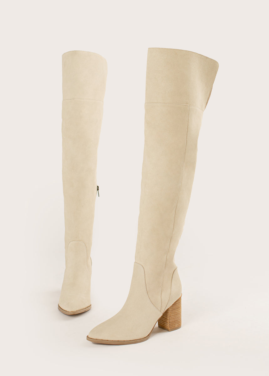Nyra Slouch Boot in Ivory-My Prom Time