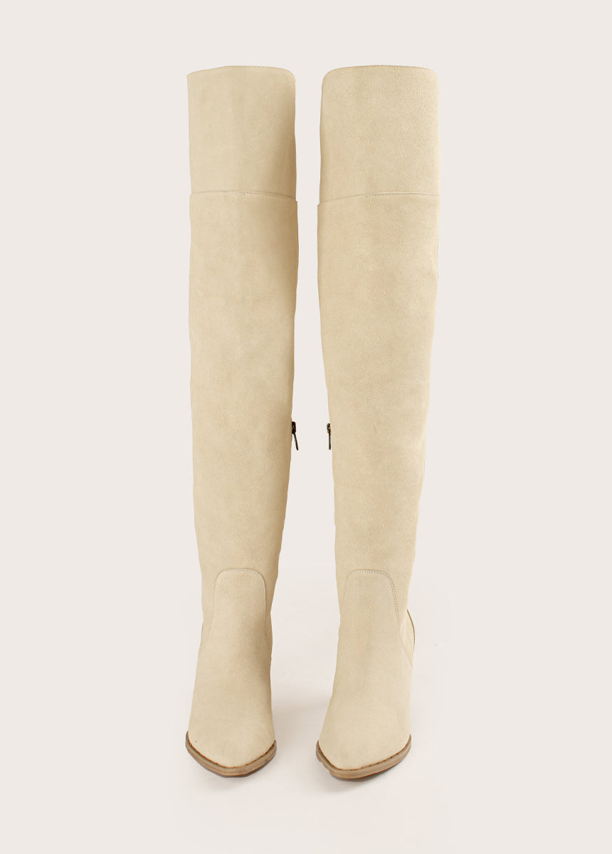 Nyra Slouch Boot in Ivory-My Prom Time