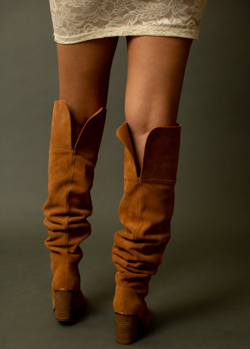 Nyra Slouch Boot in Warm Camel-My Prom Time