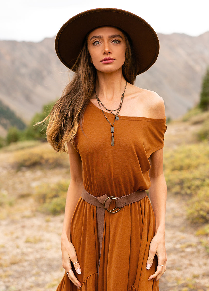 Pilar Dress in Spice-My Prom Time