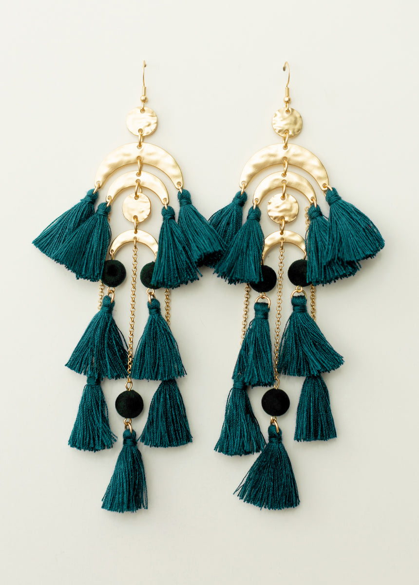 Pomla Earrings in Deep Teal-My Prom Time