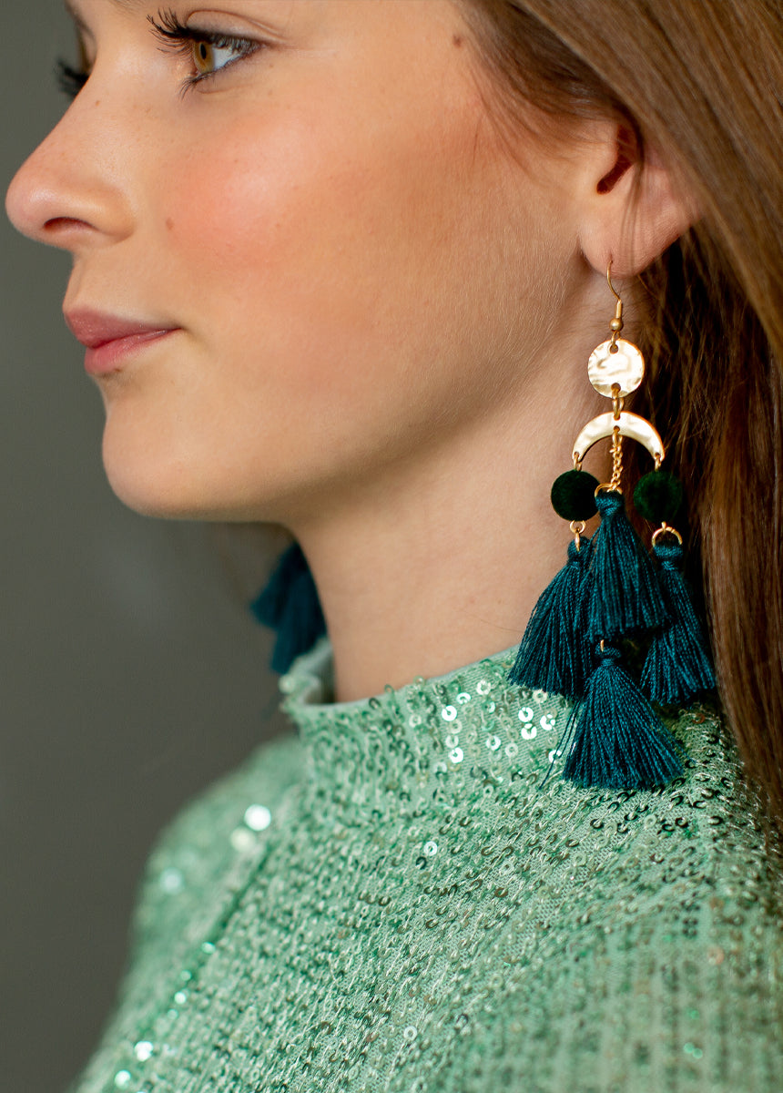 Pomlara Earrings in Deep Teal-My Prom Time