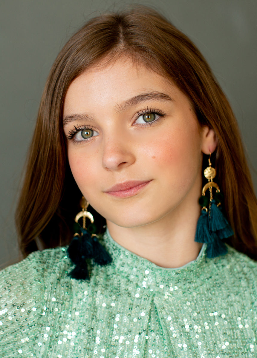 Pomlara Earrings in Deep Teal-My Prom Time