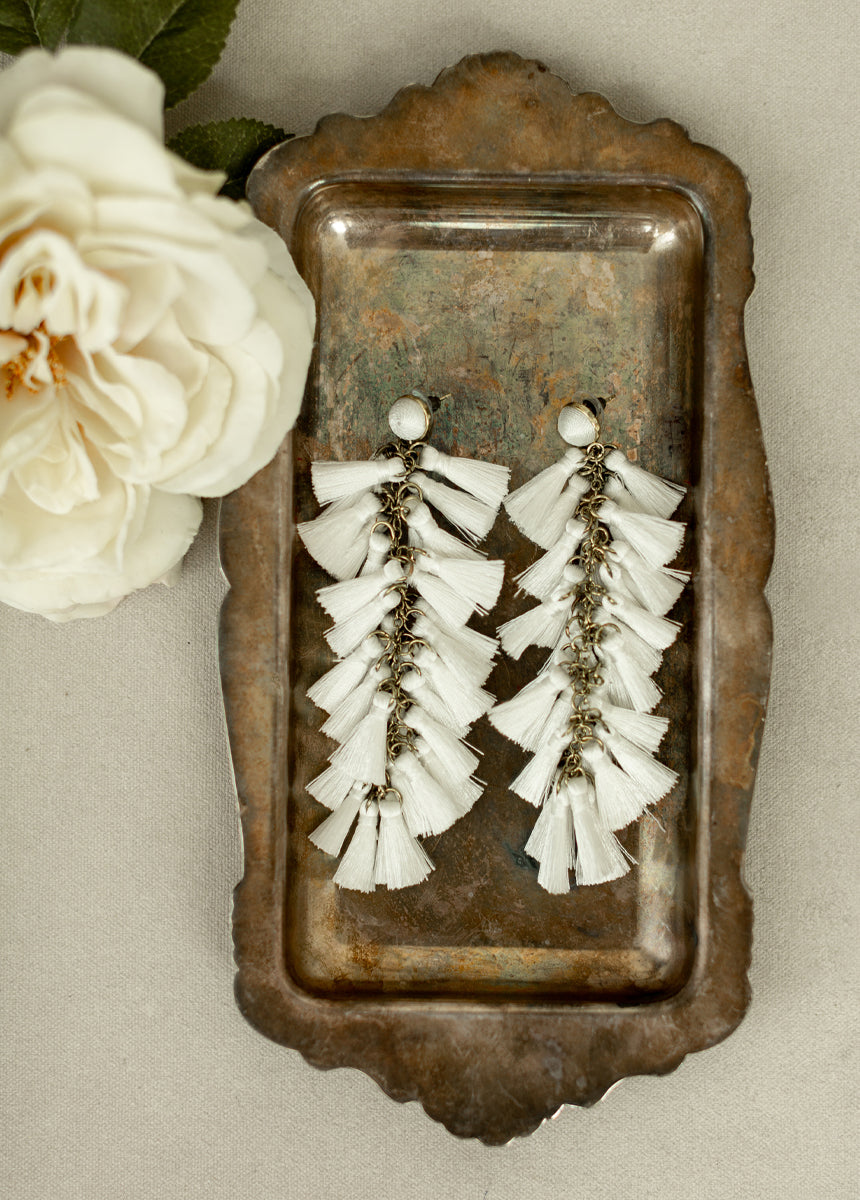 Ibiza Tassel Earrings in Lily-My Prom Time