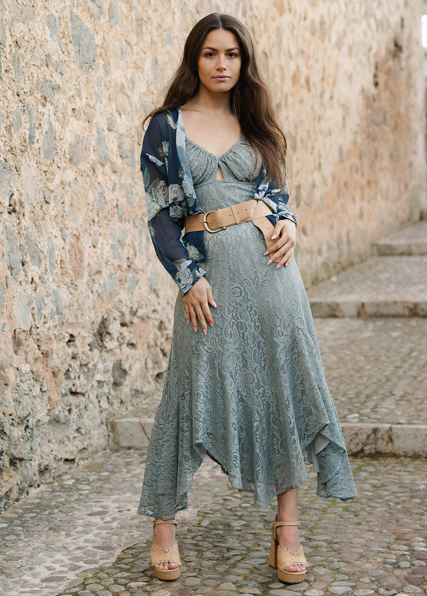 Agnes Top in Large Navy Floral-My Prom Time