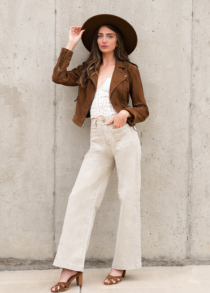 Roxana Leather Jacket in Nutmeg-My Prom Time