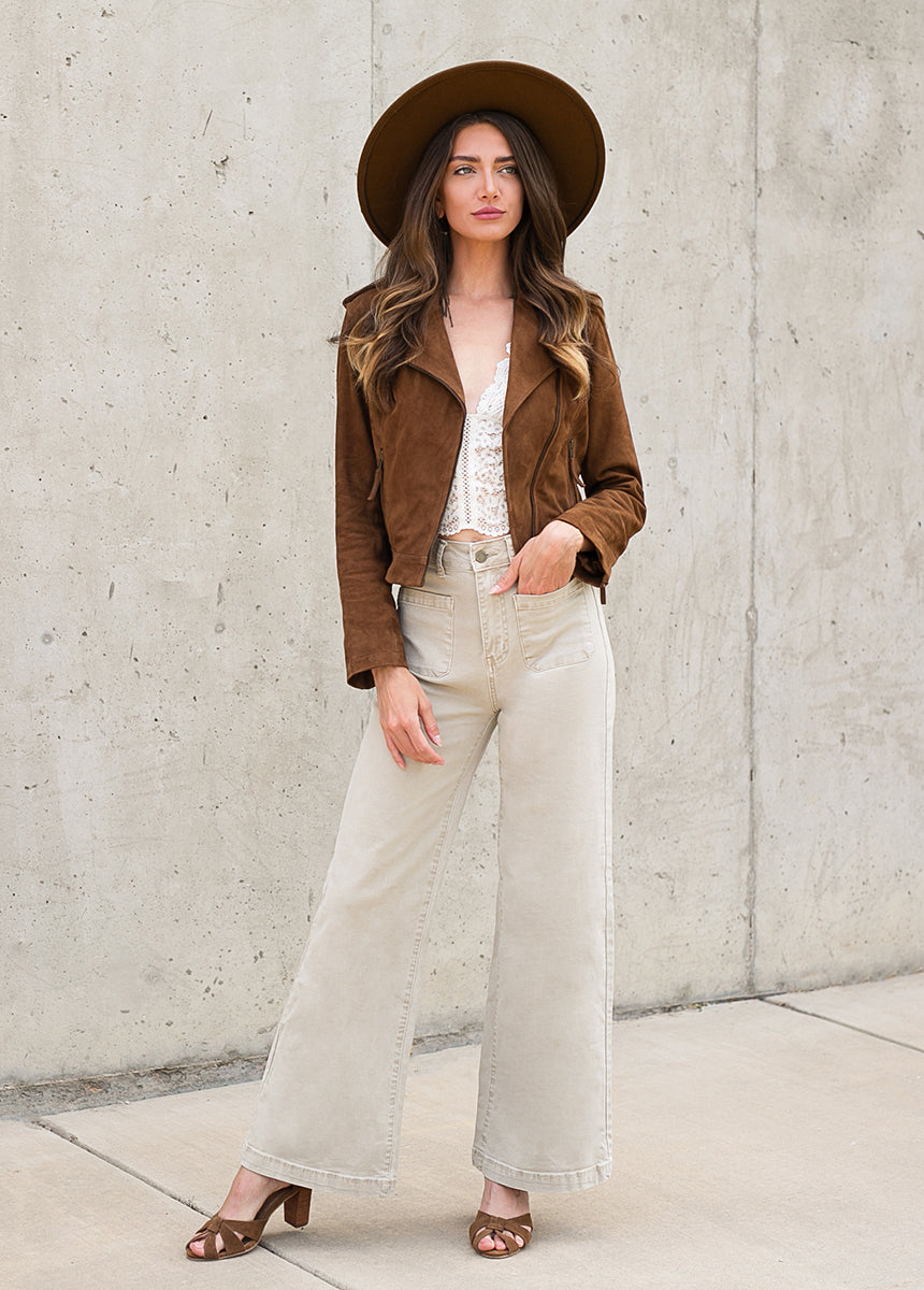 Roxana Leather Jacket in Nutmeg-My Prom Time