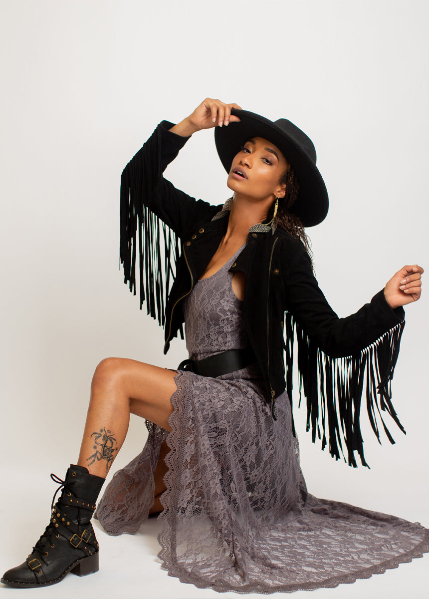 Sutherlyn Leather Jacket in Black-My Prom Time