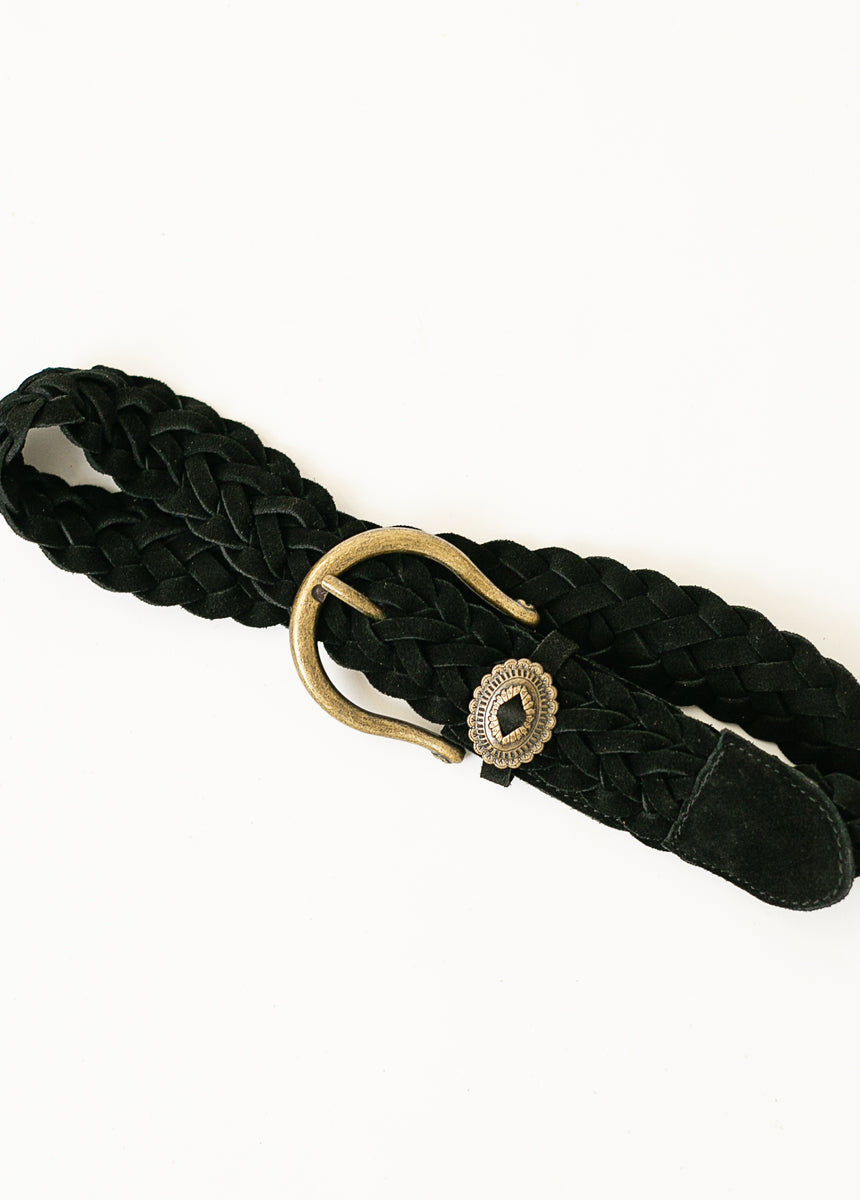 Wendie Leather Belt in Black-My Prom Time