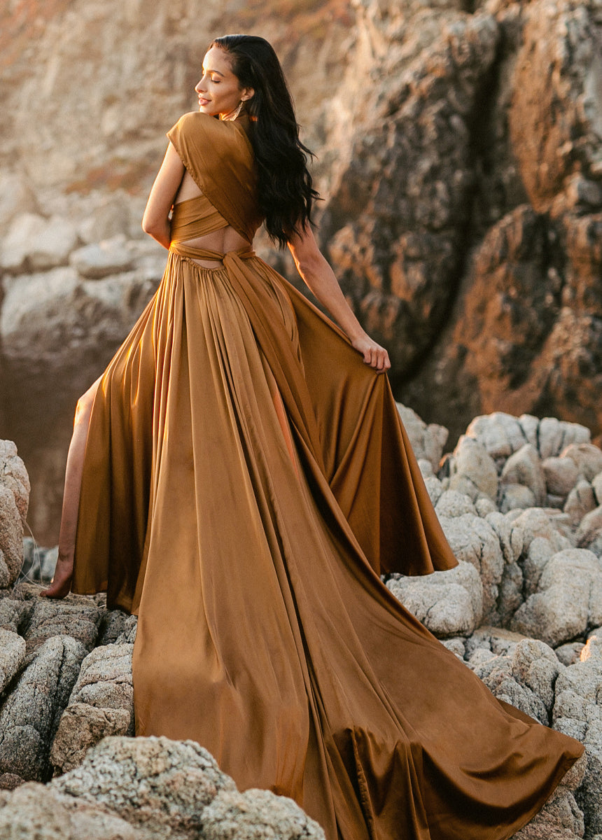 June Impact Dress in Dark Honey-My Prom Time