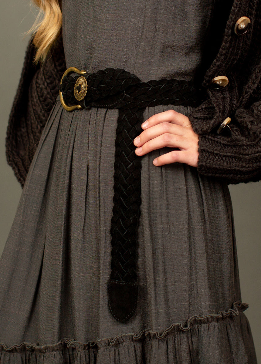 Wendie Leather Belt in Black-My Prom Time