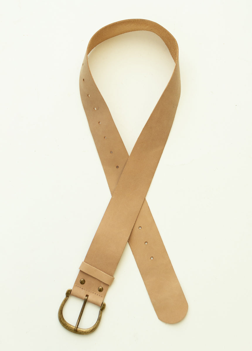 Zosi Leather Belt in Tan-My Prom Time