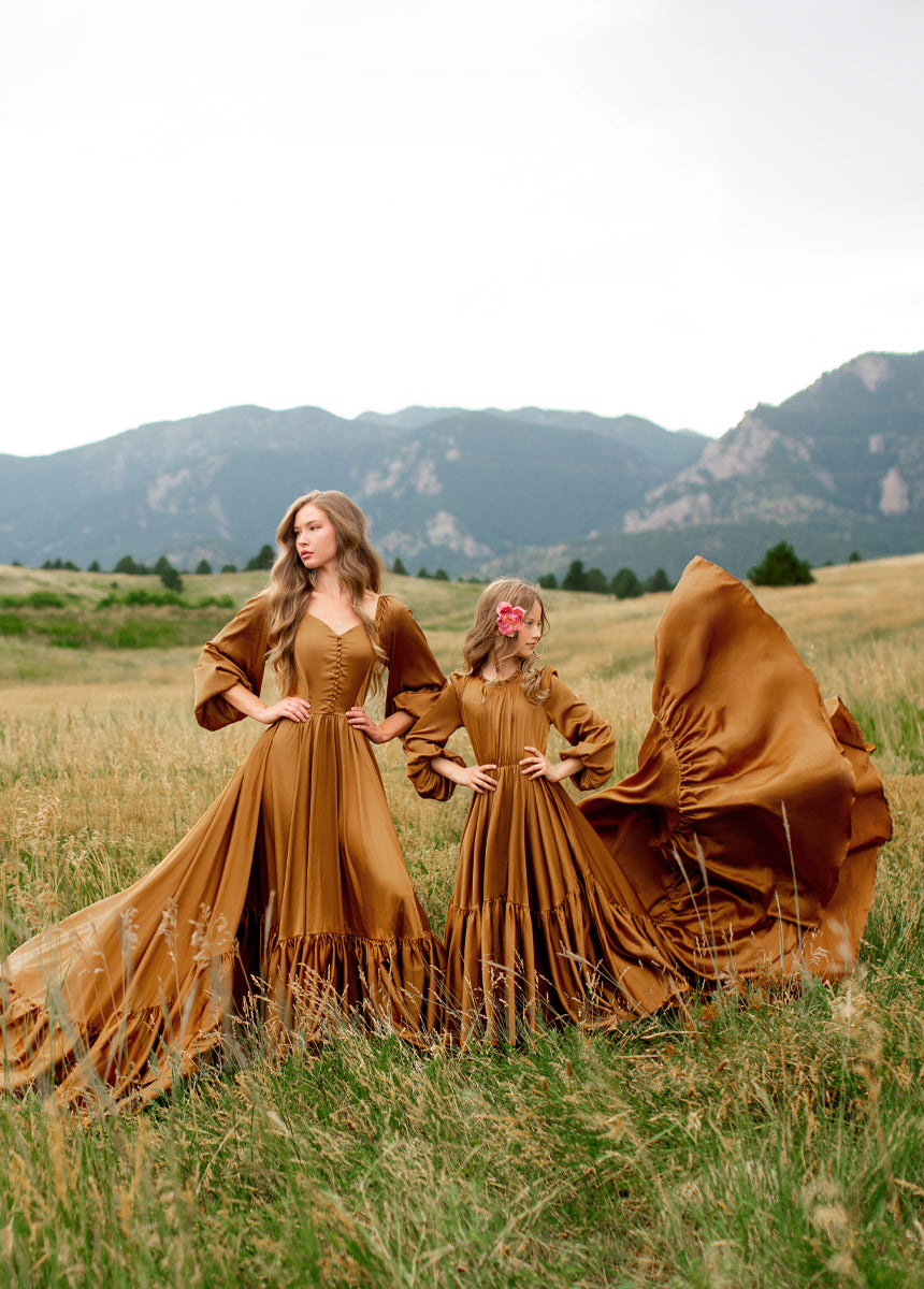 Lorna Impact Dress in Dark Honey-My Prom Time