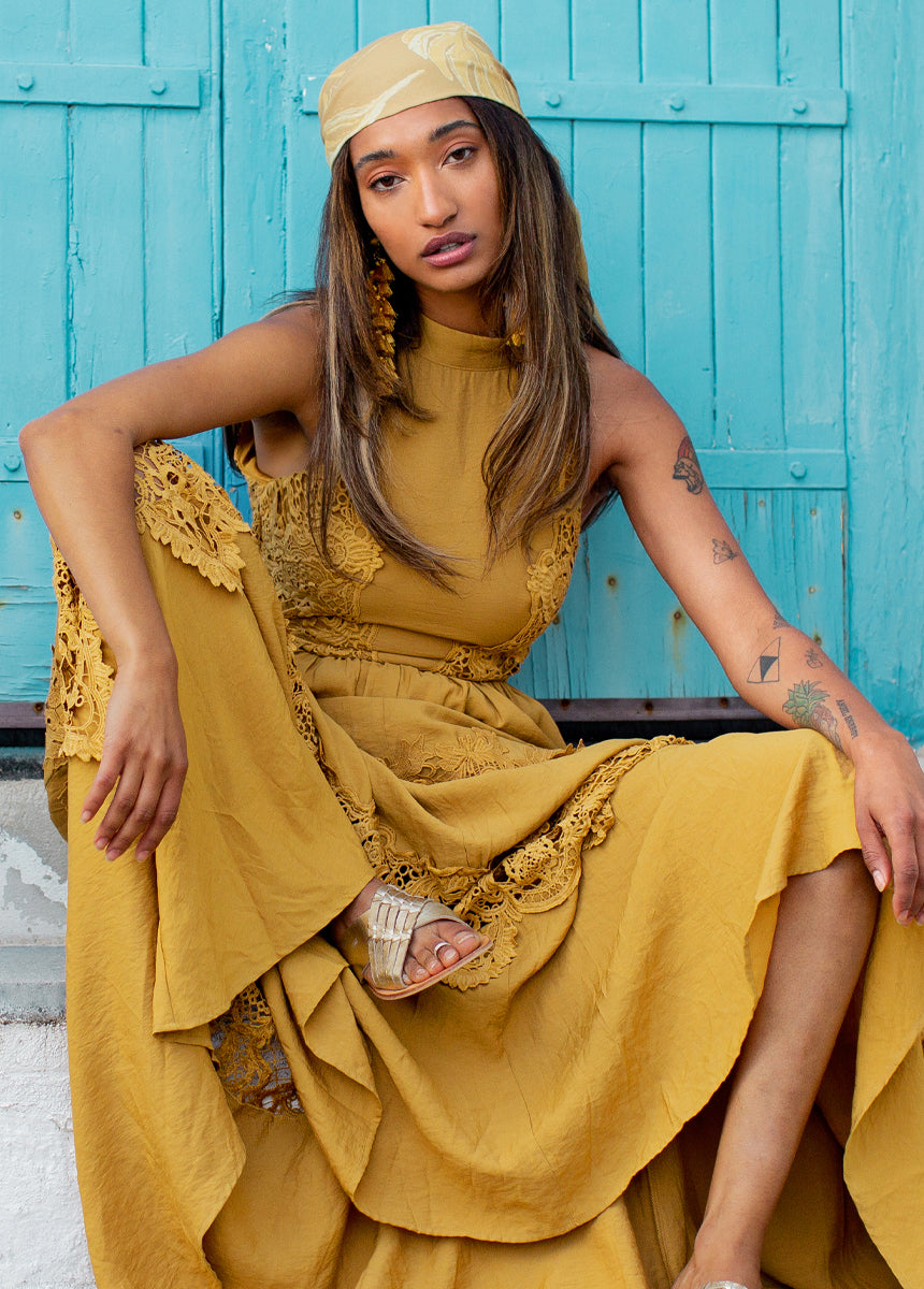 Chels Scarf in Honey Palm-My Prom Time