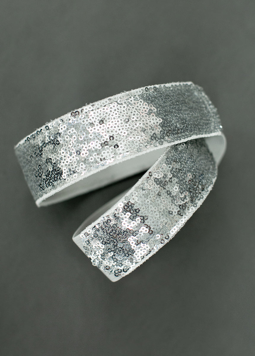 Molly Sequin Belt in Silver-My Prom Time
