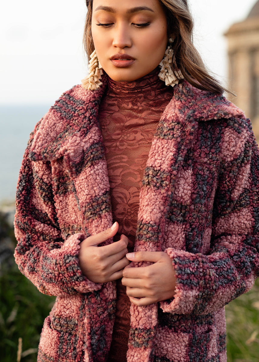 Gertie Coat in Rose Plaid-My Prom Time