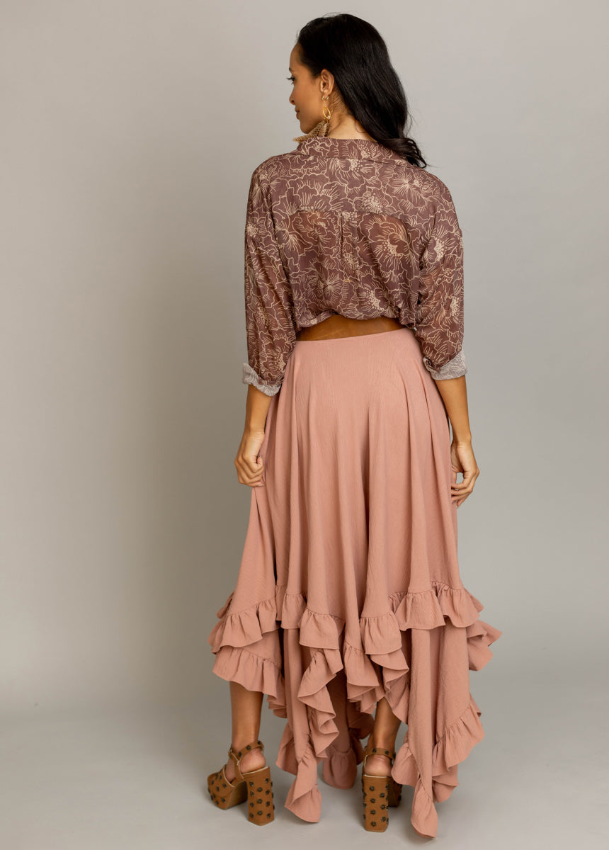 Agnes Top in Mahogany Floral-My Prom Time