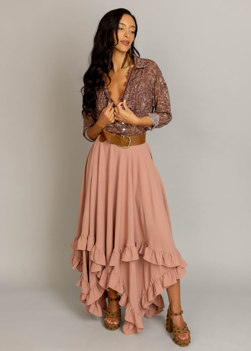 Agnes Top in Mahogany Floral-My Prom Time