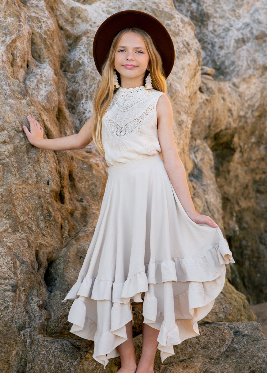 Delfinne Top in Ecru-My Prom Time