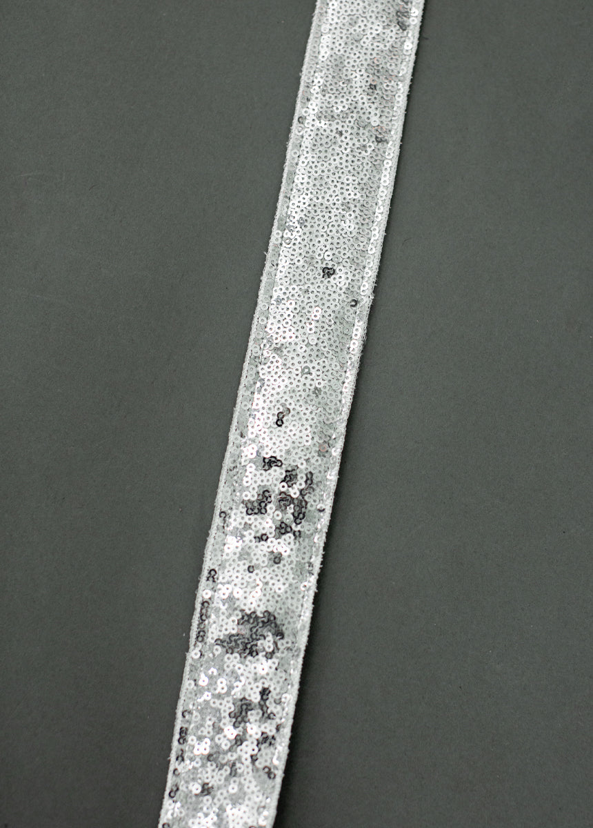 Molly Sequin Belt in Silver-My Prom Time
