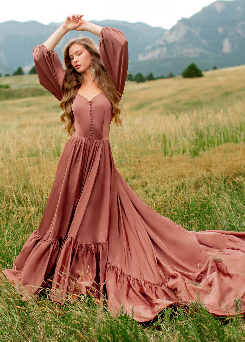 Lorna Impact Dress in Cedarwood-My Prom Time