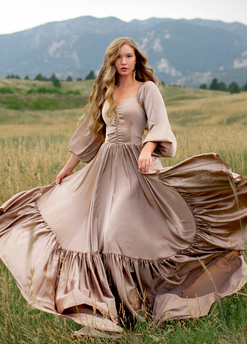 Lorna Impact Dress in Stone-My Prom Time