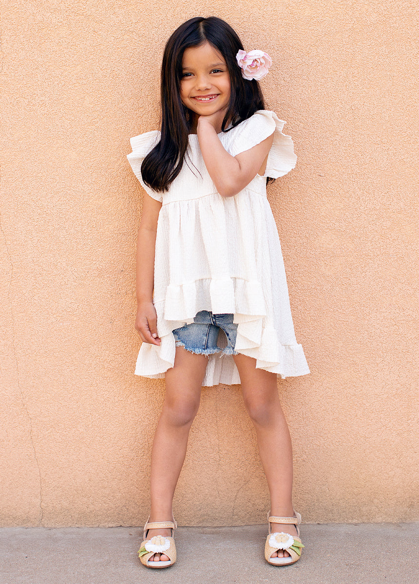 Mercedes Peep Toe Flats in Straw-My Prom Time