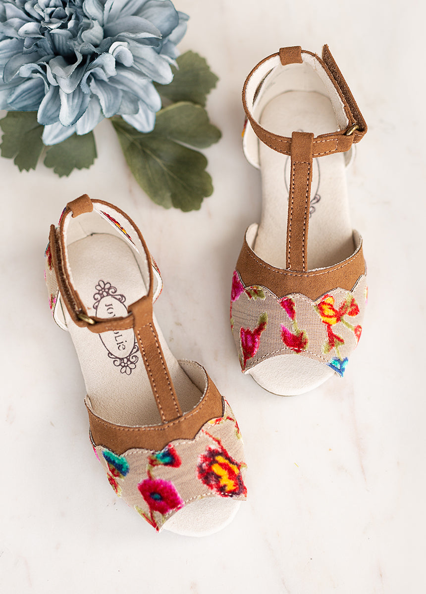 Stella Sandal Flat in Multi Floral-My Prom Time