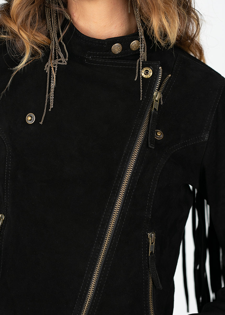 Sutherlyn Leather Jacket in Black-My Prom Time