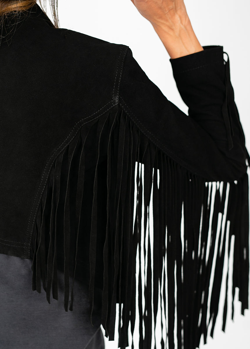 Sutherlyn Leather Jacket in Black-My Prom Time