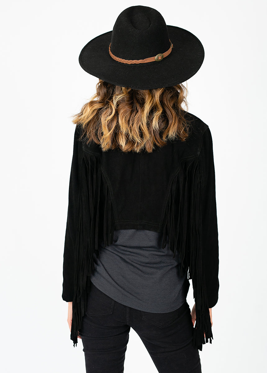 Sutherlyn Leather Jacket in Black-My Prom Time