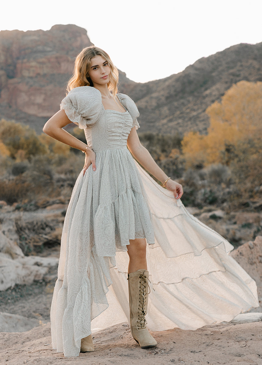 Swan Impact Dress in Smoke-My Prom Time