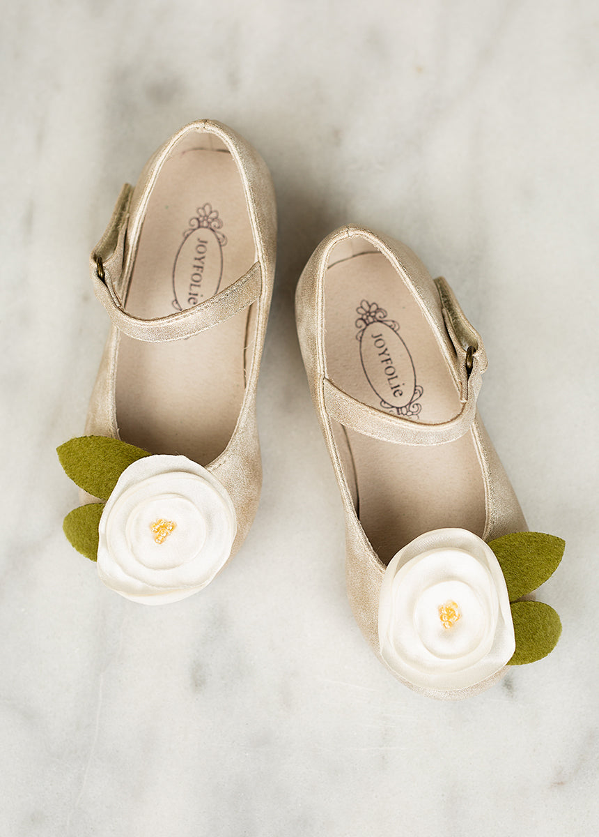 Charlotte Flat in Cream & Gold-My Prom Time
