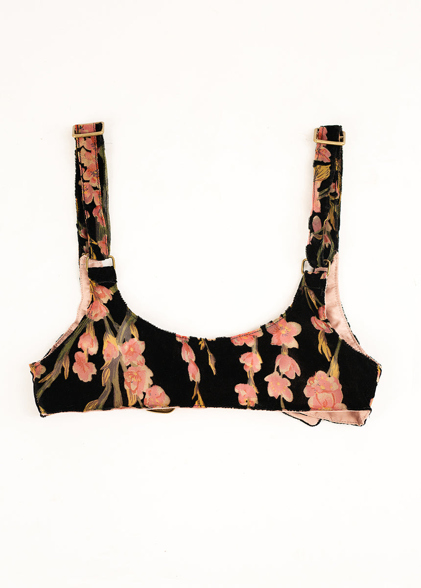 Tashia Harness in Black Floral Burnout-My Prom Time