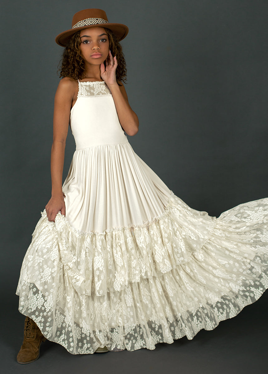Catrin Dress in Cream-My Prom Time
