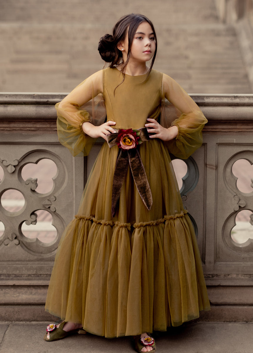 Blair Belt in Dusty Rose/Dark Brown-My Prom Time