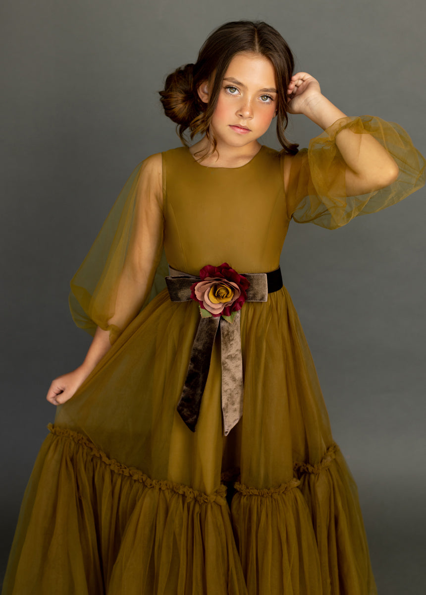 Blair Belt in Dusty Rose/Dark Brown-My Prom Time