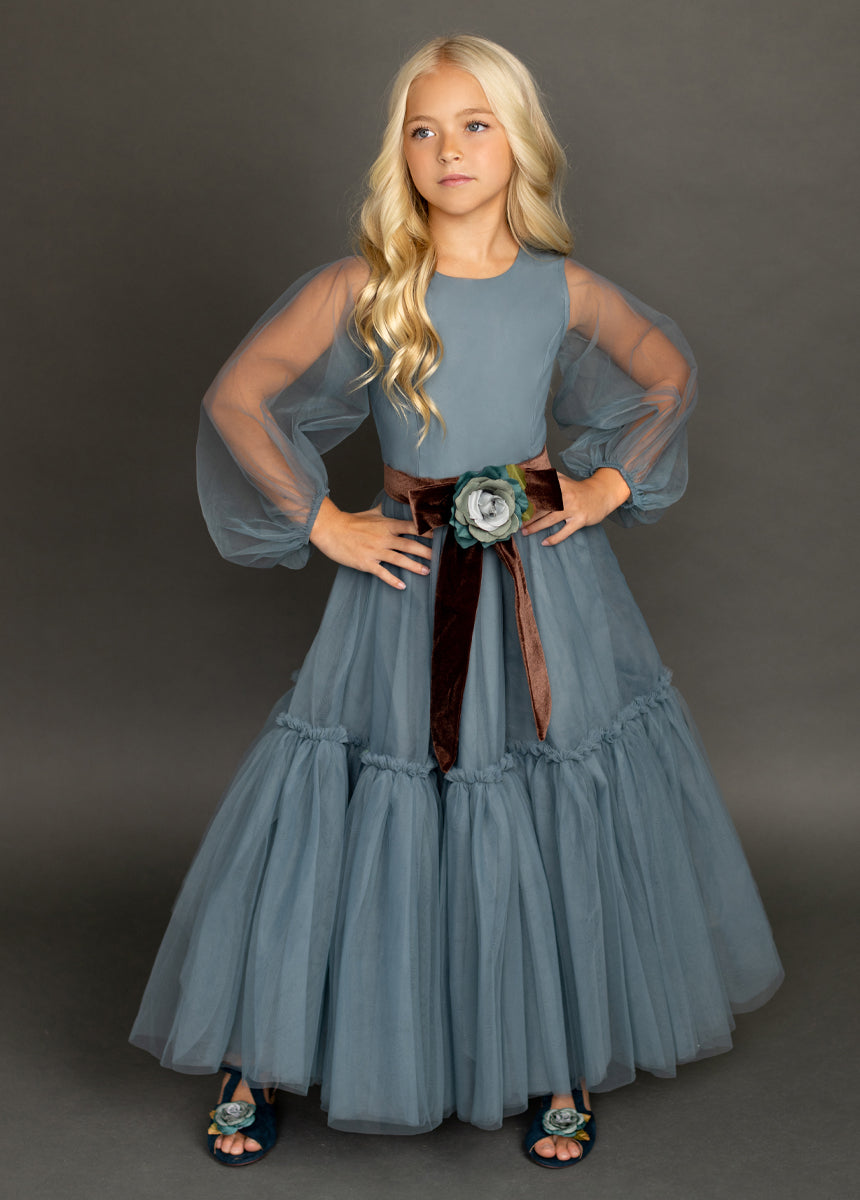 Blair Belt in Teal/Dark Brown-My Prom Time