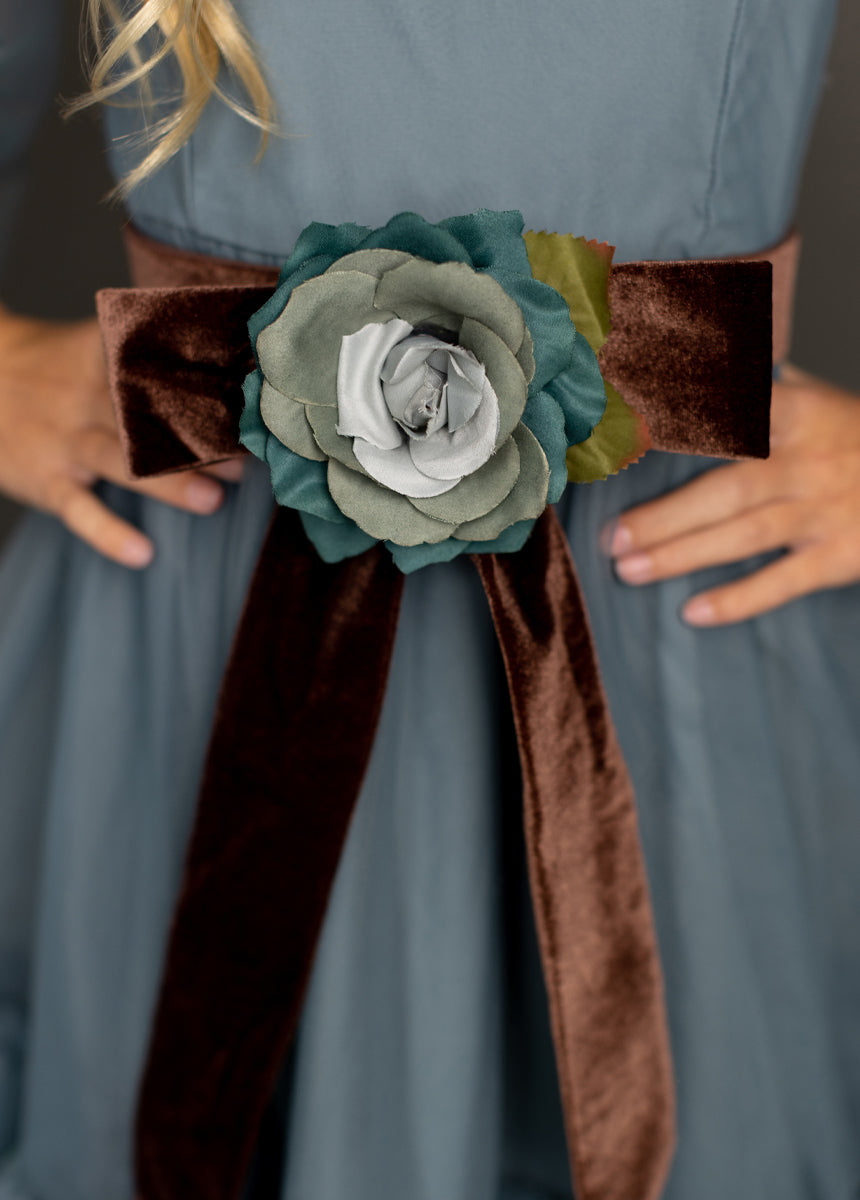 Blair Belt in Teal/Dark Brown-My Prom Time